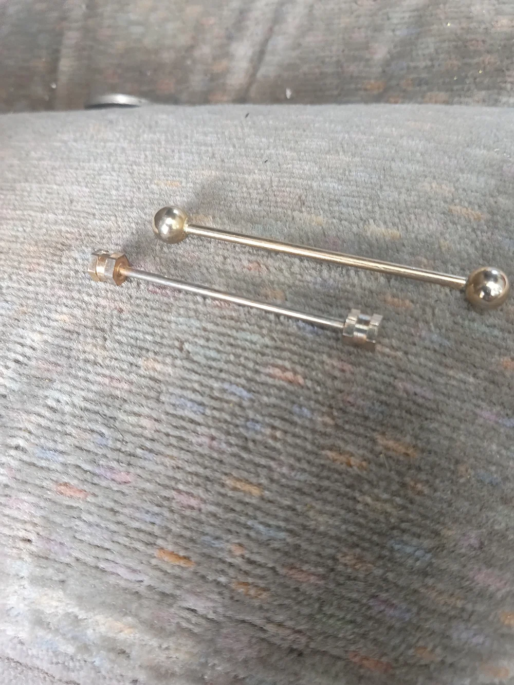Silver Barbell Collar Pins